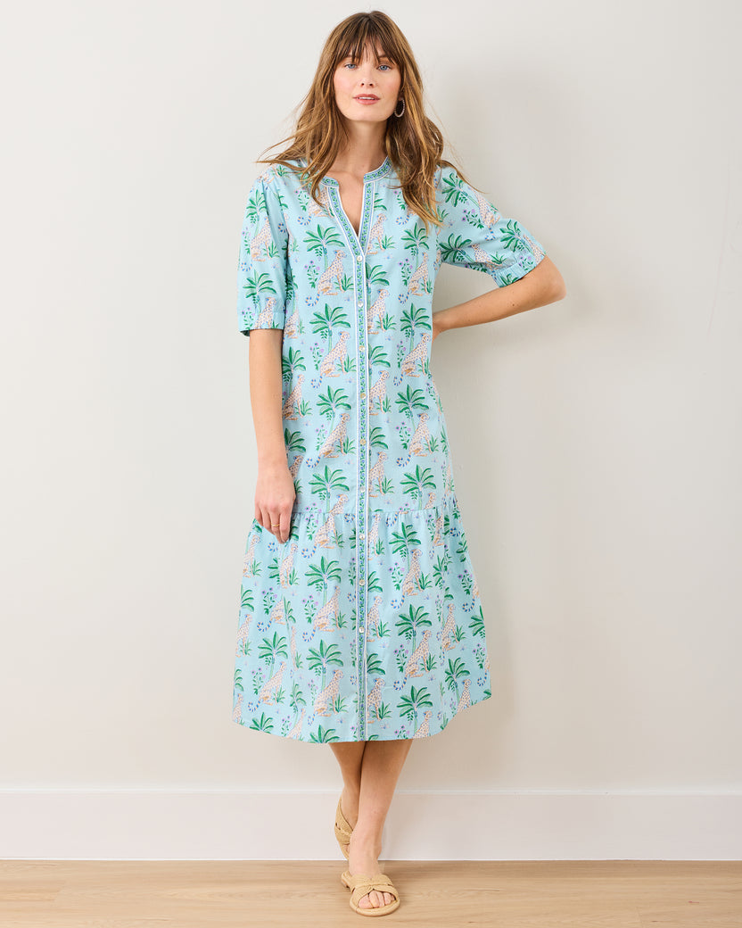 Leopard Mirage - Brunch Dress - Oasis Sky - Printfresh