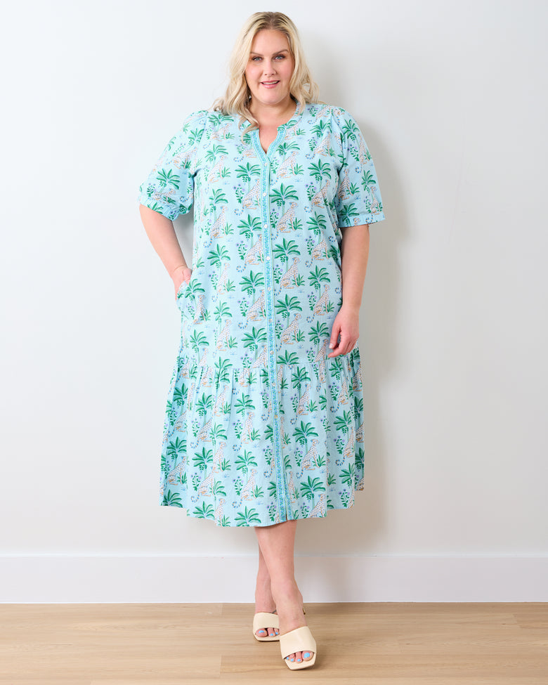 Leopard Mirage - Brunch Dress - Oasis Sky - Printfresh