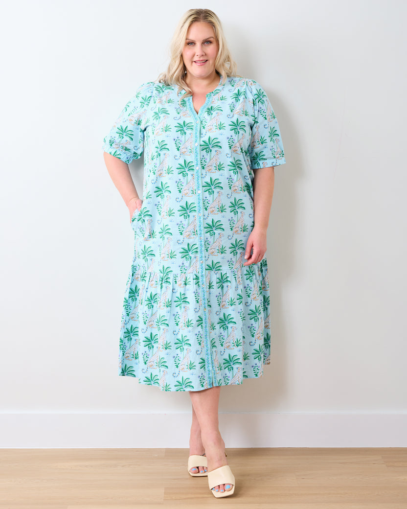 Leopard Mirage - Brunch Dress - Oasis Sky - Printfresh
