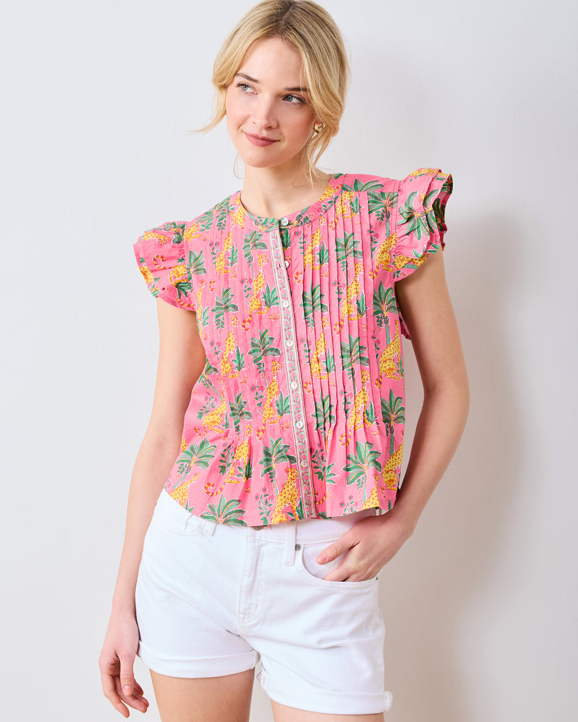 Leopard Mirage - Katie Blouse - Pink Palace - Printfresh