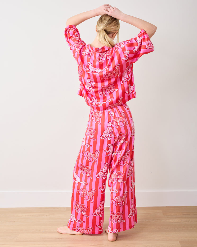 Leopard Stripes - Eco Satin Wildest Dreams Set - Pink Cabana - Printfresh
