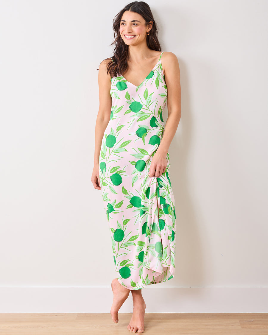 Lime Zest - Eco Satin Chic To Sleep Nightie - Pink Salt - Printfresh