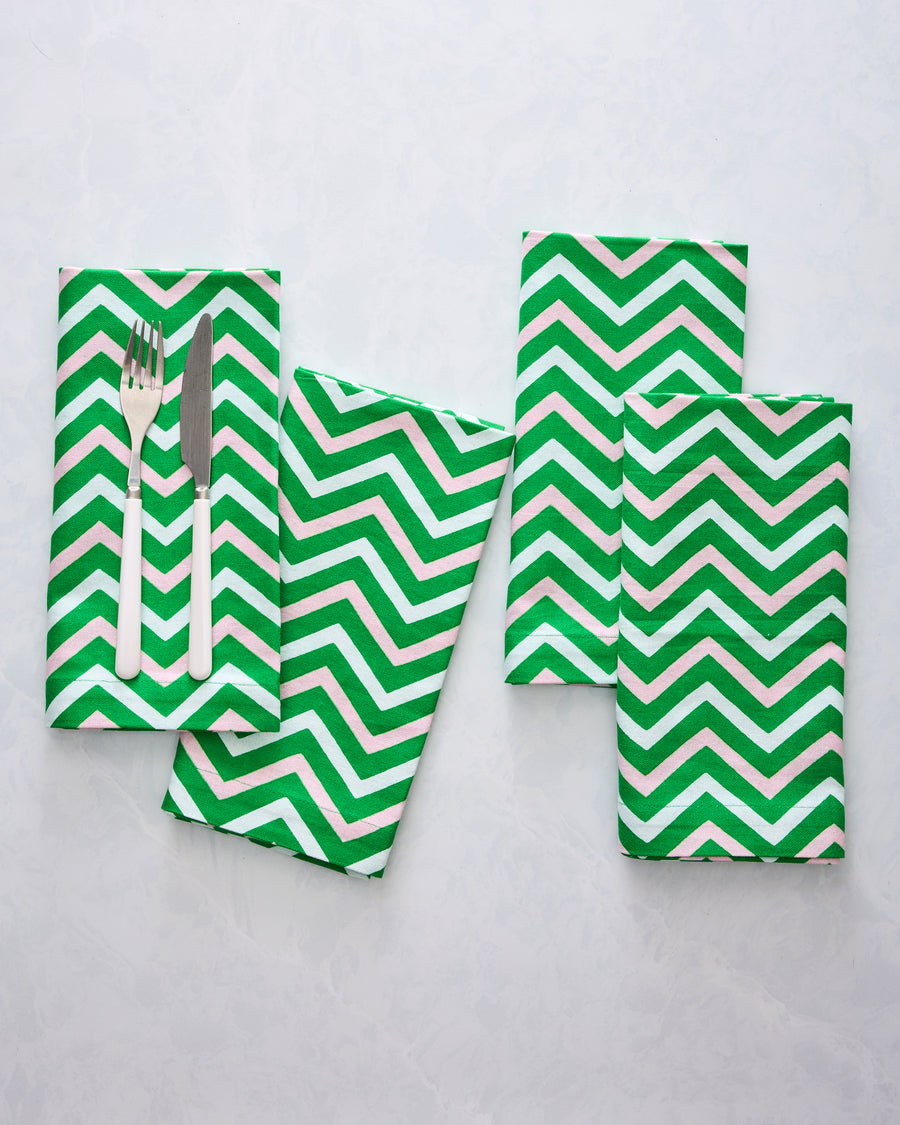 Lime Zest - Dinner Napkins Set Of 4 - Pink Salt - Printfresh