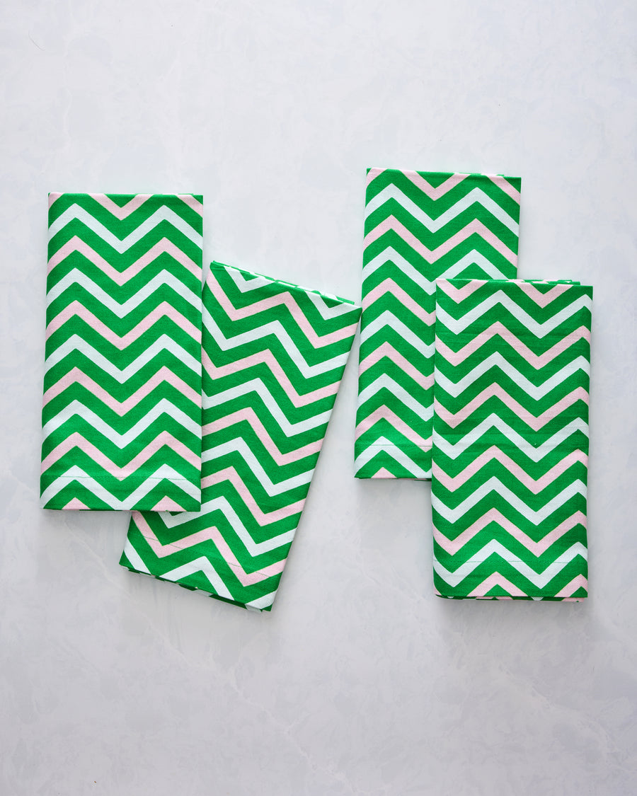 Lime Zest - Dinner Napkins Set Of 4 - Pink Salt - Printfresh