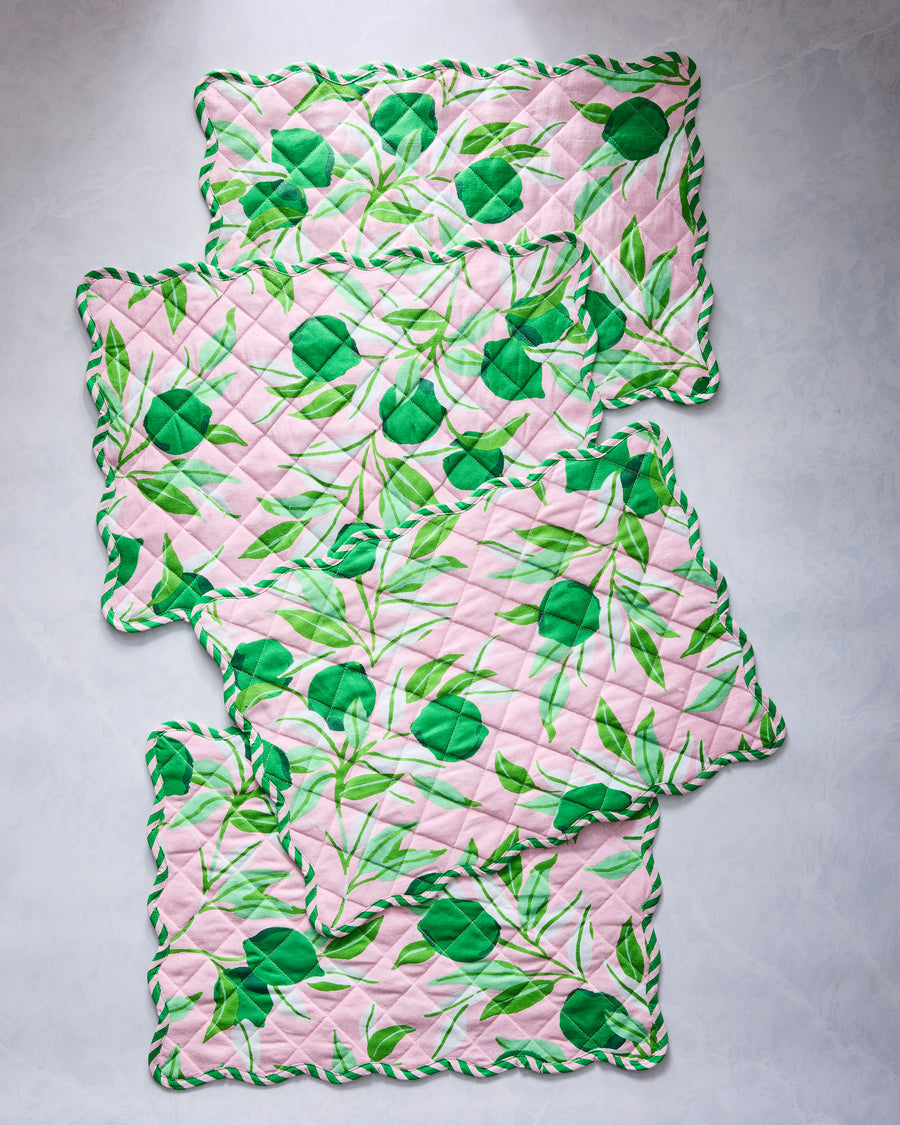 Lime Zest - Set of 4 Placemats - Pink Salt - Printfresh