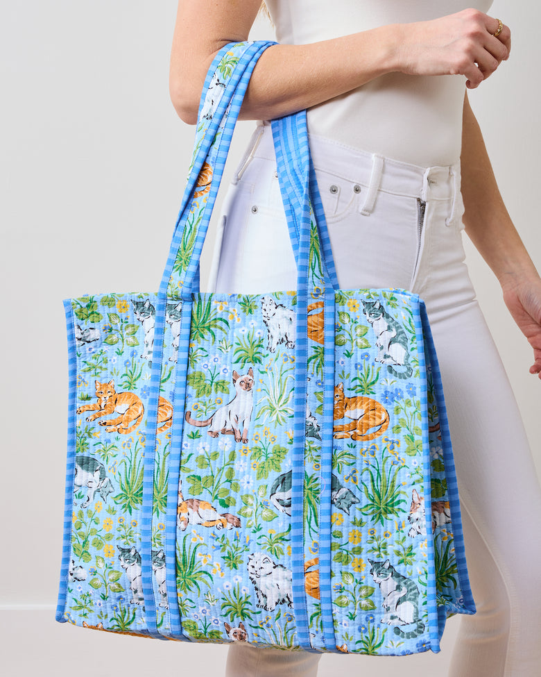 Must Love Cats - The Traveler Tote - Cornflower - Printfresh