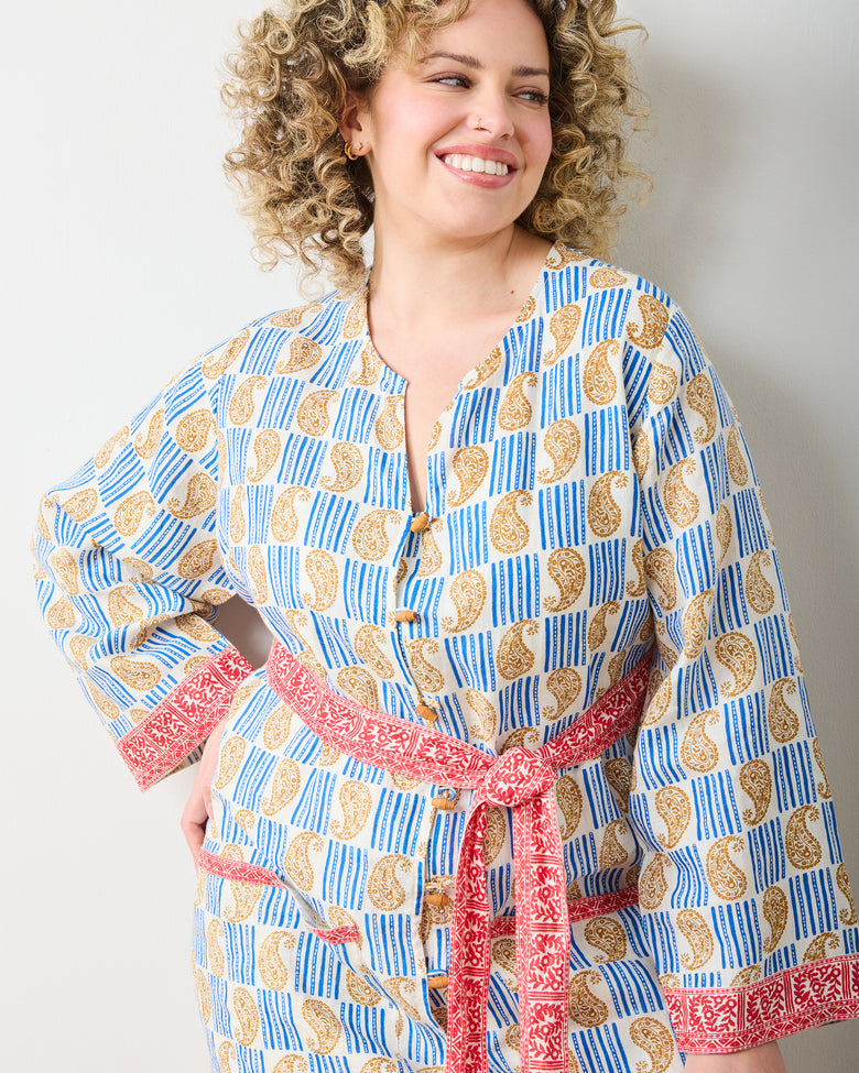 PF + Pencil & Paper Co. Island Paisley - Exuma Dress - Ivory - Printfresh