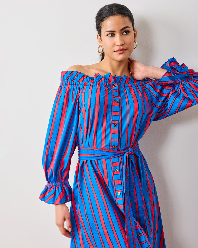 PF + Pencil & Paper Co. Nautical Stripes - Angelica Dress - Maritime Blue - Printfresh