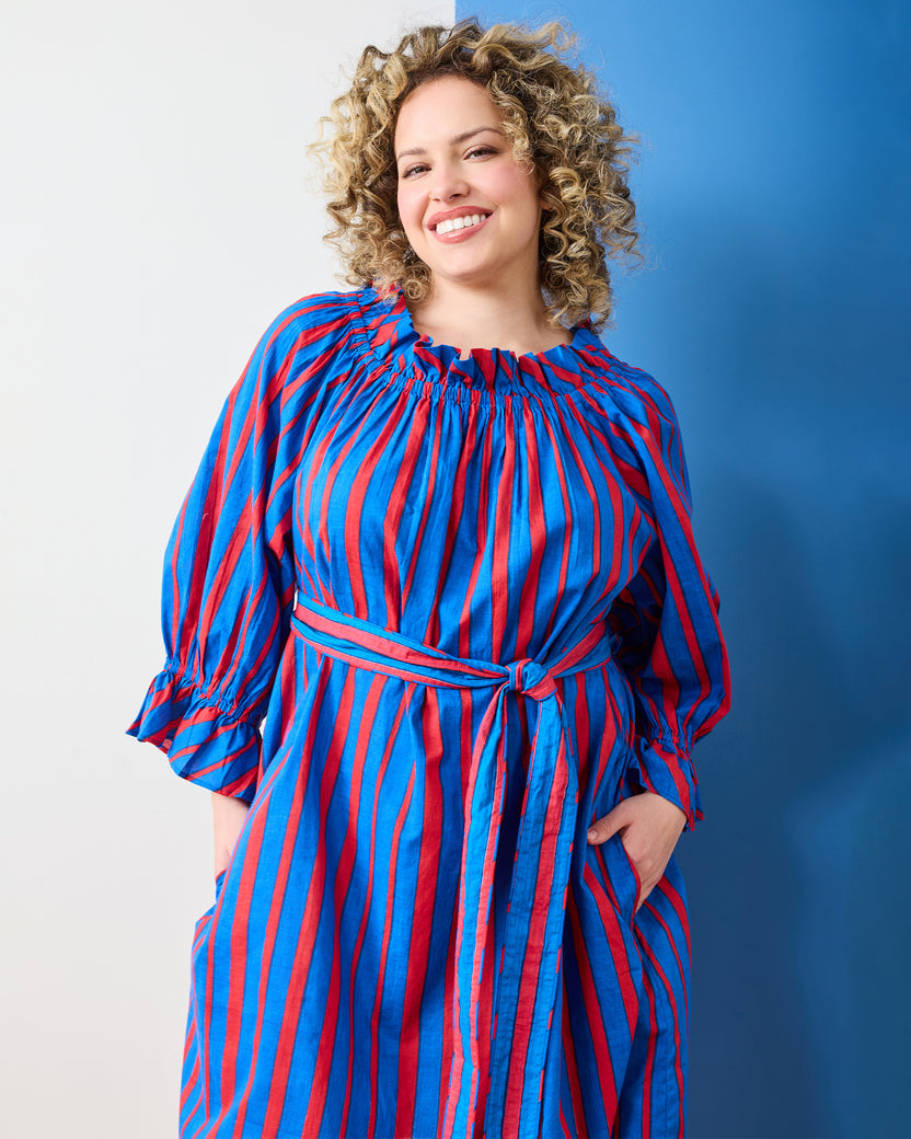 PF + Pencil & Paper Co. Nautical Stripes - Wells Dress - Maritime Blue - Printfresh