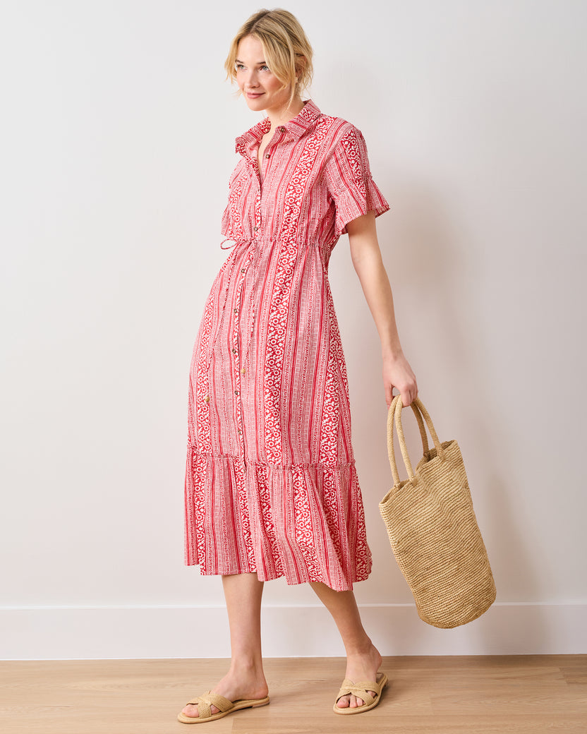 PF + Pencil & Paper Co. Red Paisley - Gwen Dress - Crimson - Printfresh