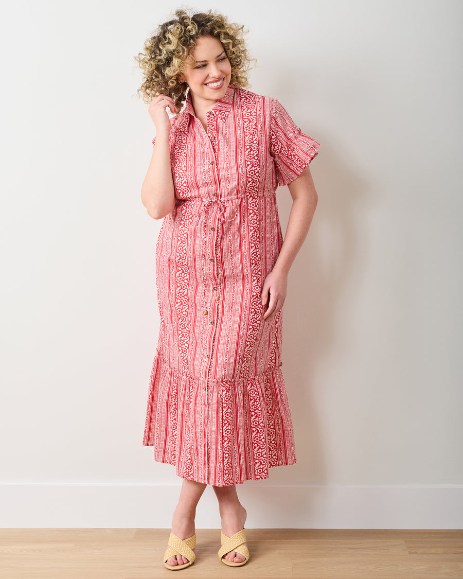 PF + Pencil & Paper Co. Red Paisley - Gwen Dress - Crimson - Printfresh