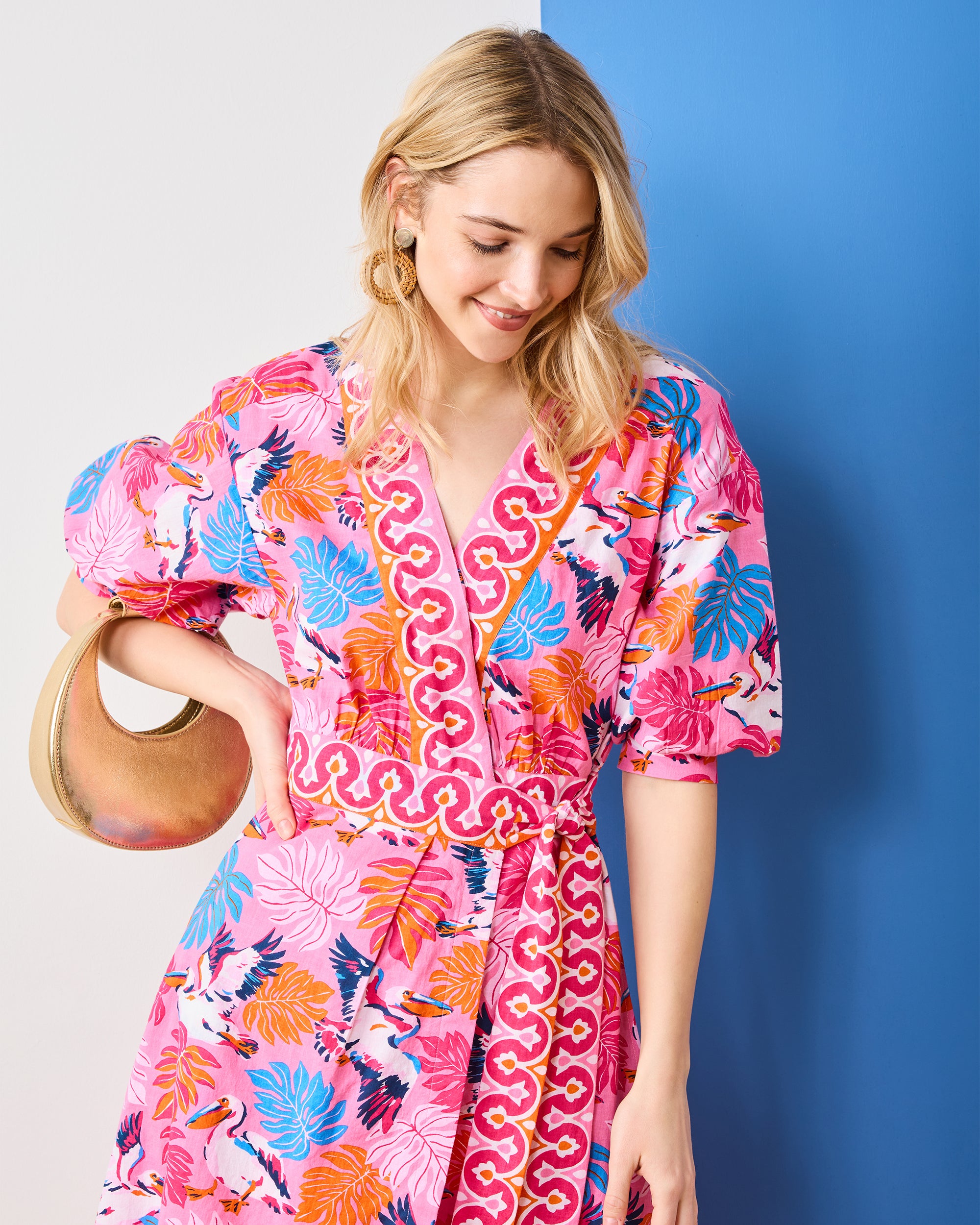 Pelican Palms - Gabriela Dress - Marina Pink – Printfresh