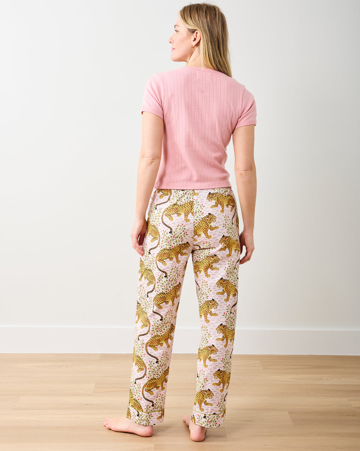Pointelle Short Sleeve Tee - Pink Gemstone - Printfresh