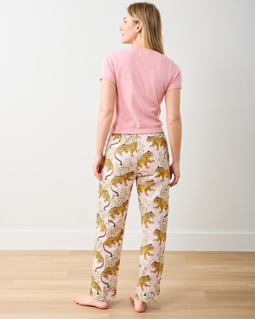 Pointelle Short Sleeve Tee - Pink Gemstone - Printfresh