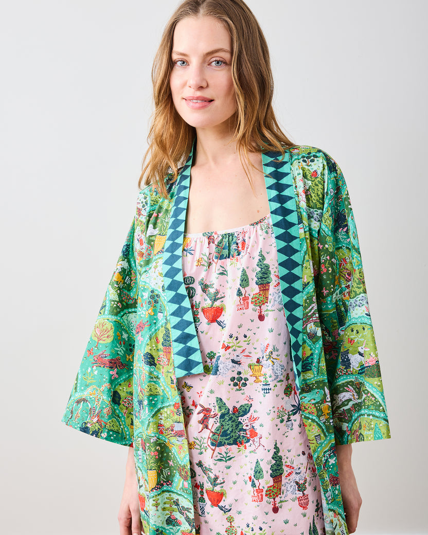 Rabbit Topiary - Cami Nightgown - Easter Pink - Printfresh