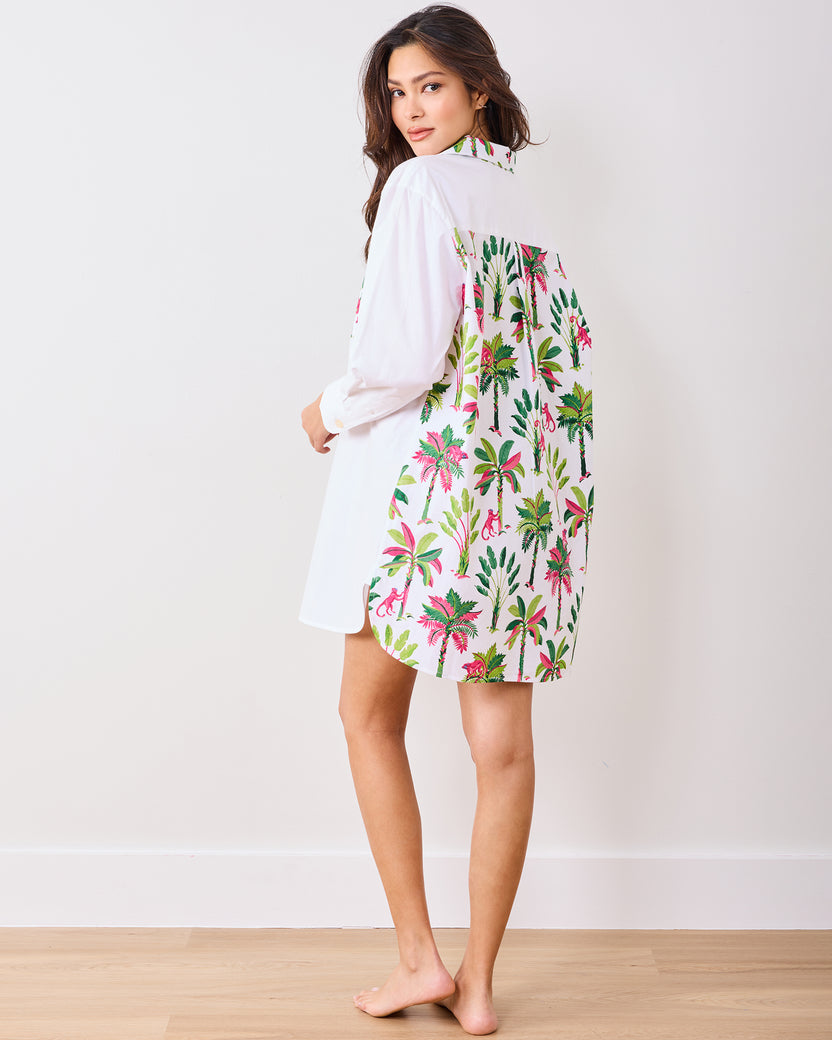 Royal Palms - Everyday Button Down - Pink Basil - Printfresh
