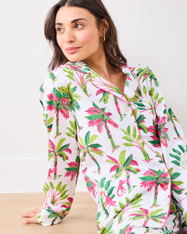 Royal Palms - Tall Long PJ Set - Pink Basil - Printfresh
