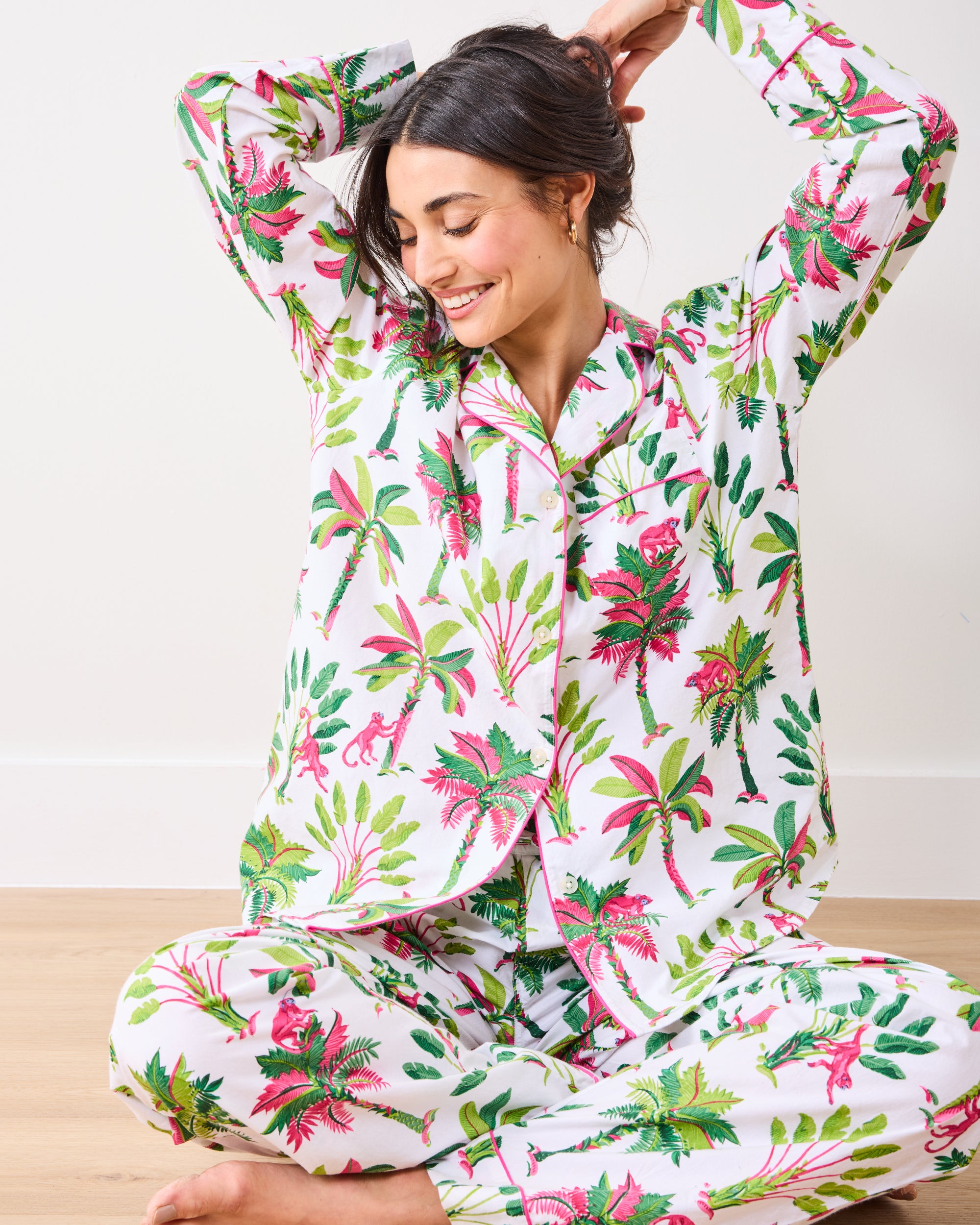 Printfresh | Royal Palms Long Sleeve Tropical Pajama Set