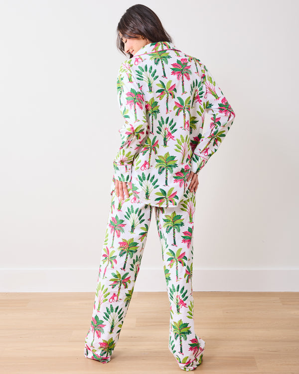 Royal Palms - Tall Long PJ Set - Pink Basil - Printfresh