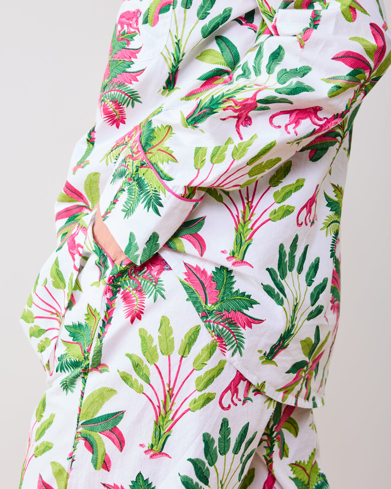 Royal Palms - Long PJ Set - Pink Basil - Printfresh