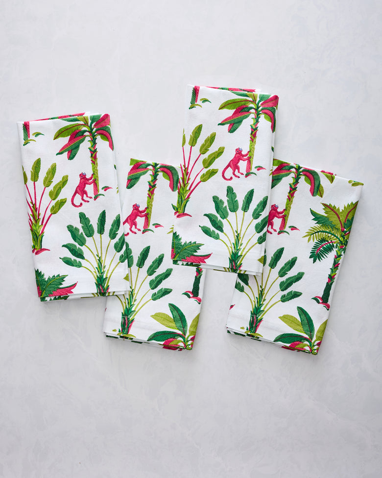 Royal Palms - Napkins Set of 4 - Pink Basil - Printfresh