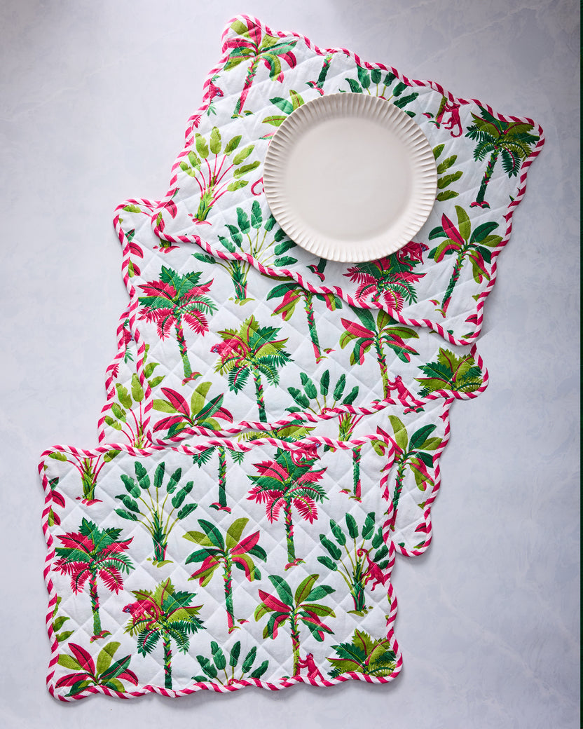 Royal Palms - Placemats Set Of 4 - Pink Basil - Printfresh