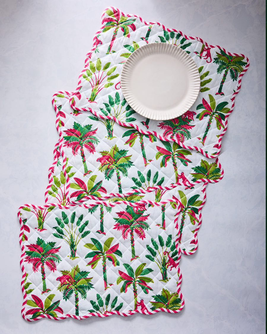 Royal Palms - Placemats Set Of 4 - Pink Basil - Printfresh