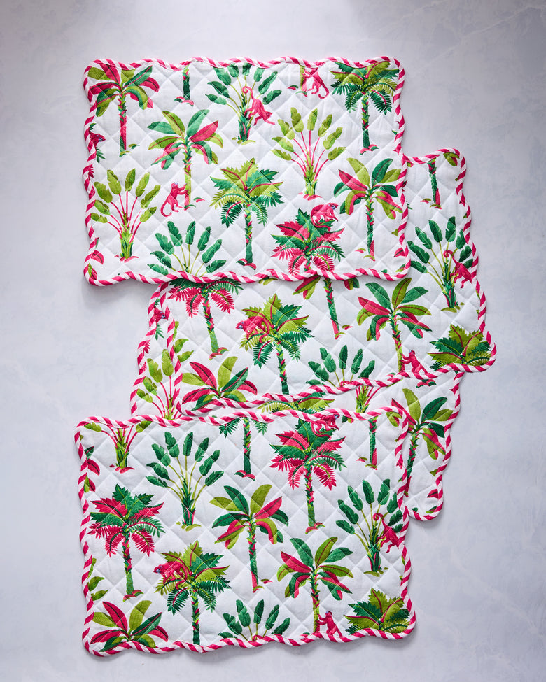 Royal Palms- Set of 4 Placemats - Pink Basil - Printfresh