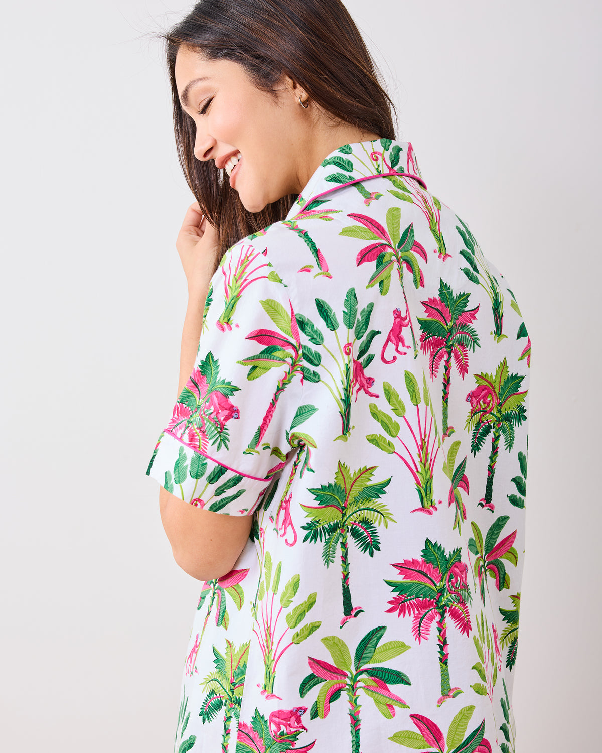 Royal Palms - Short PJ Set - Pink Basil - Printfresh