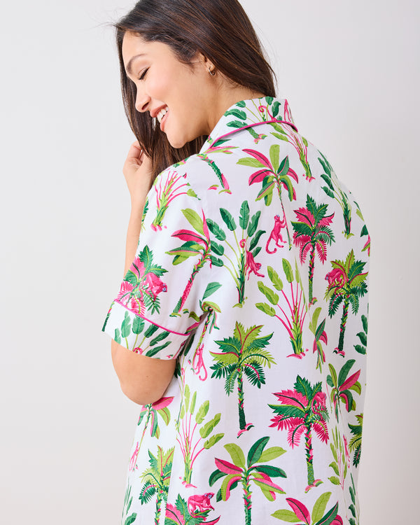 Royal Palms - Short PJ Set - Pink Basil - Printfresh