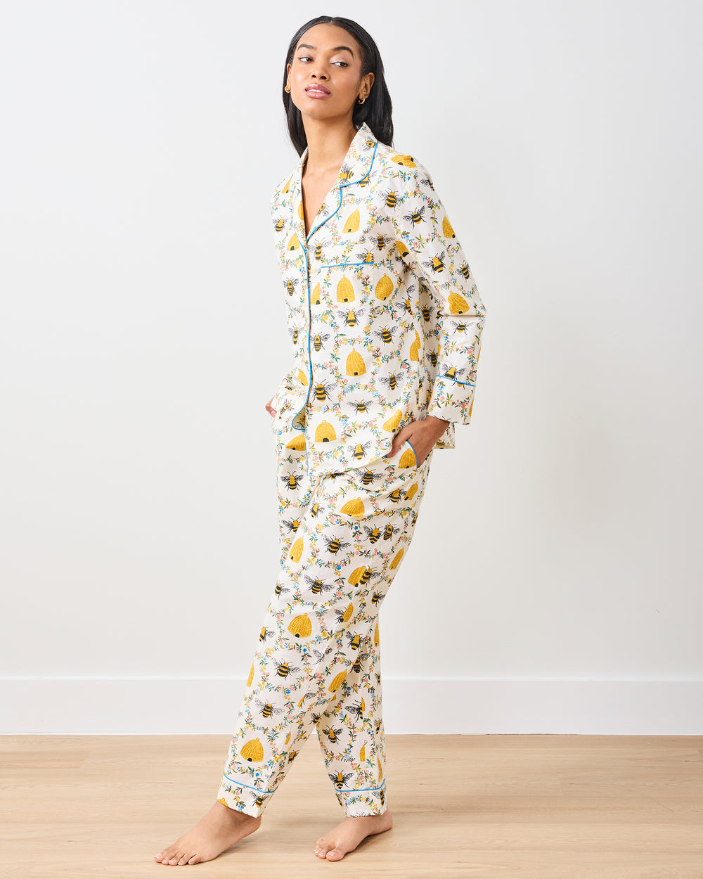 Sweet Bee - Petite Long PJ Set - Cream - Printfresh