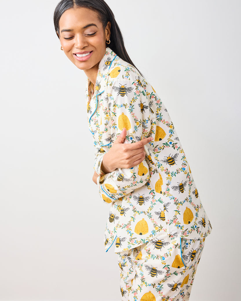 Sweet Bee - Long PJ Set - Cream - Printfresh