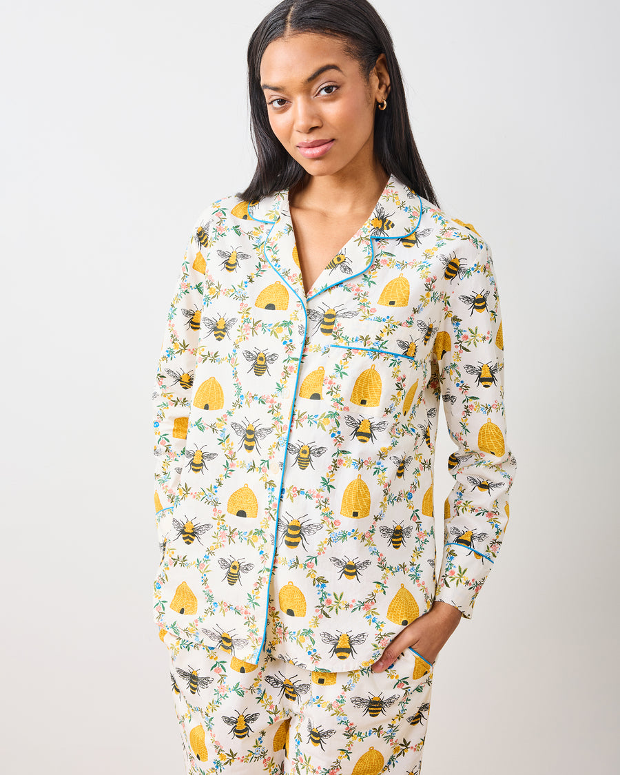 Sweet Bee - Long PJ Set - Cream - Printfresh