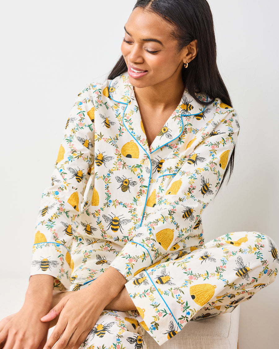Sweet Bee - Long PJ Set - Cream - Printfresh