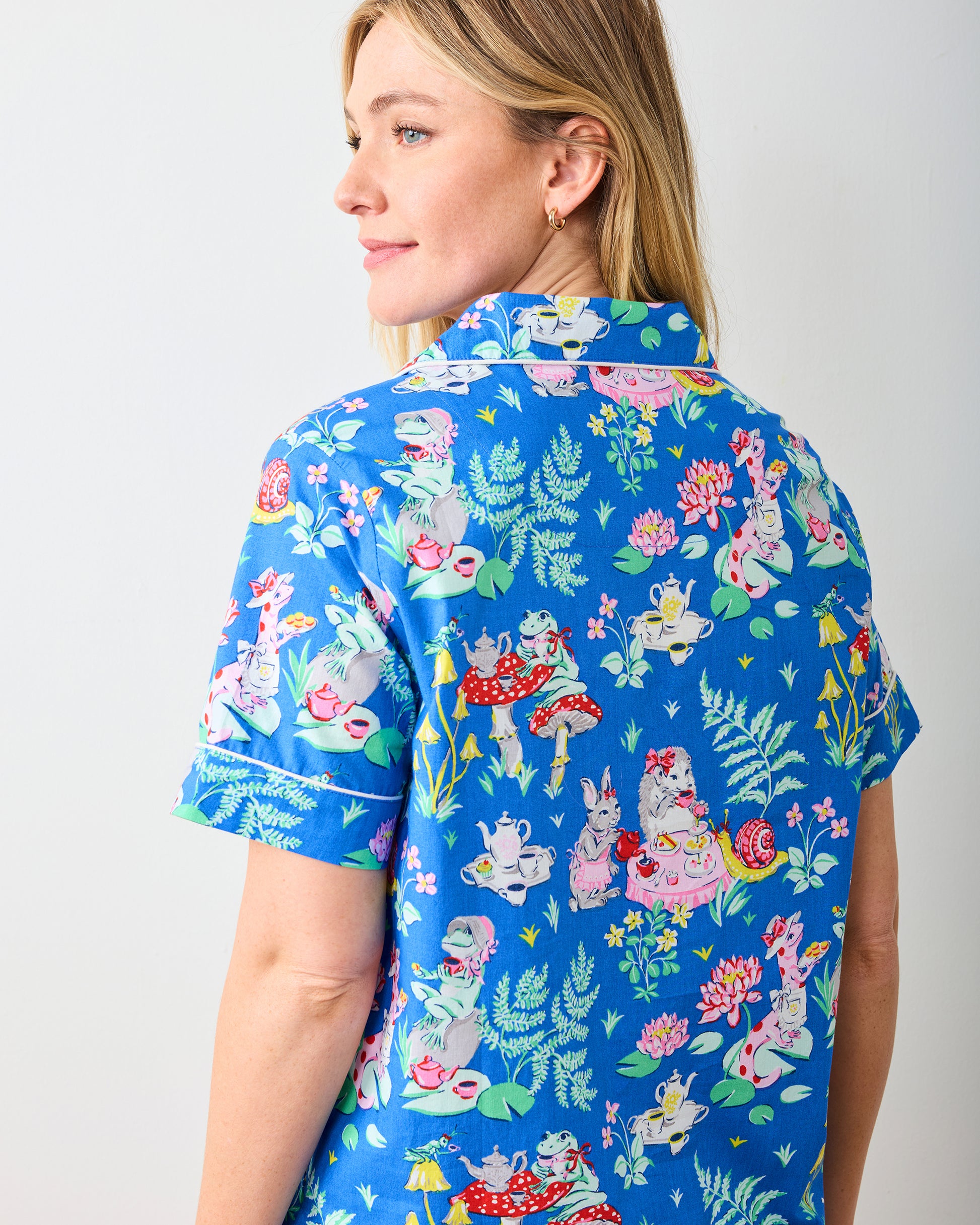 Tea Party - Short PJ Set - Soft Cobalt