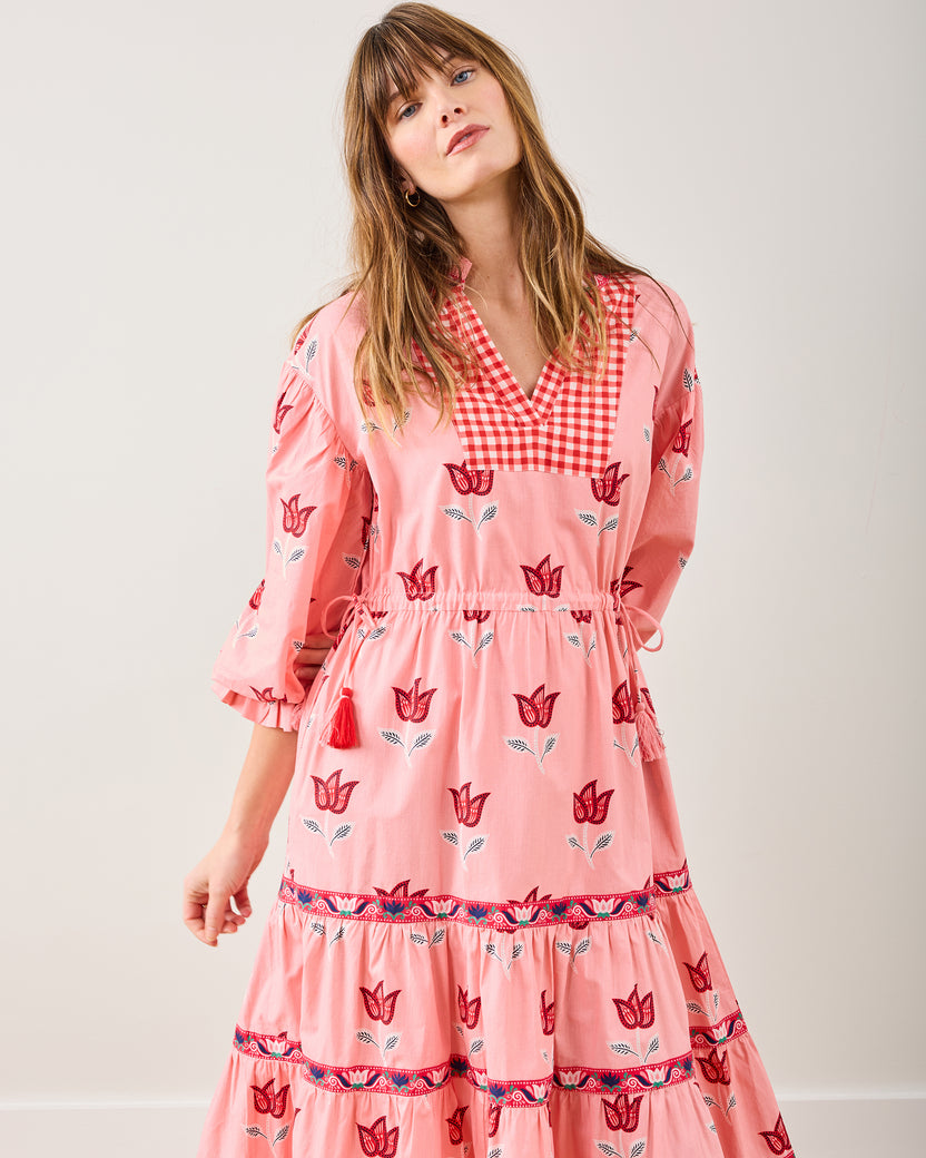 Tulip Bloom - Coconut Café Dress - French Pink - Printfresh