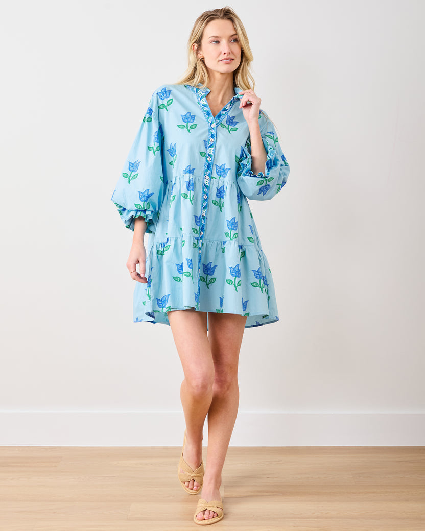 Tulip Bloom - Rosalita Dress - Oasis Sky - Printfresh