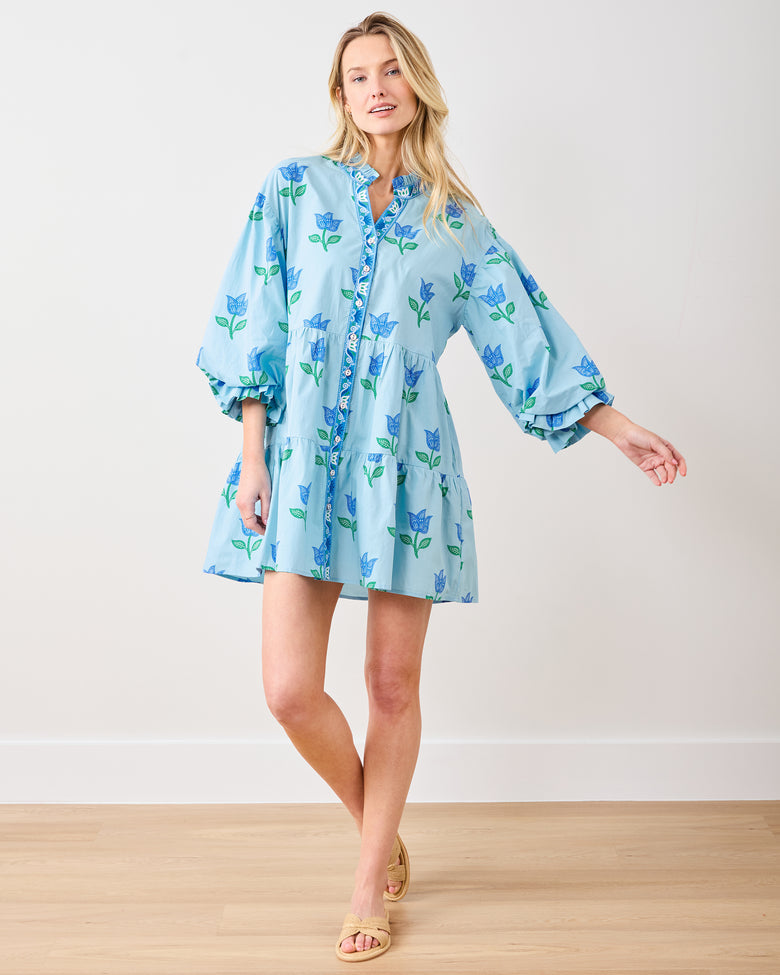 Tulip Bloom - Rosalita Dress - Oasis Sky - Printfresh