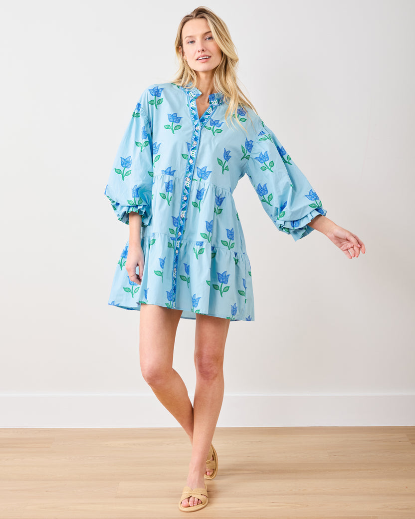 Tulip Bloom - Rosalita Dress - Oasis Sky - Printfresh