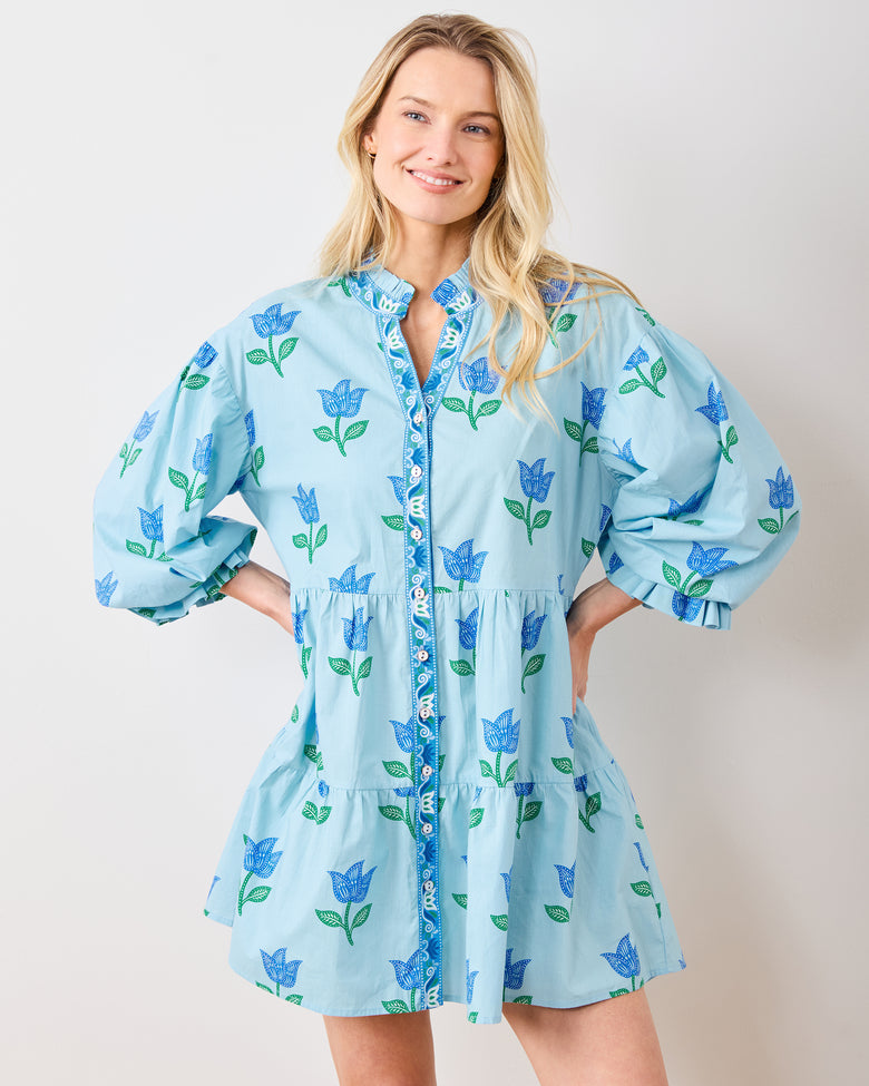 Tulip Bloom - Rosalita Dress - Oasis Sky - Printfresh