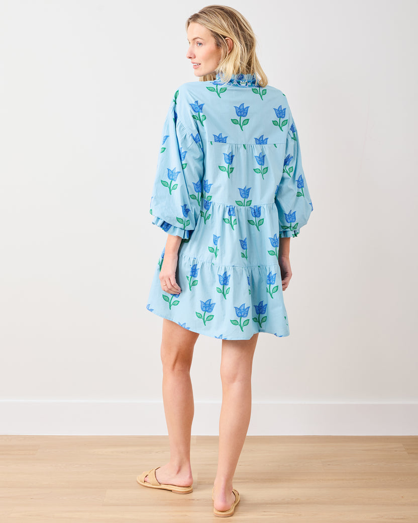 Tulip Bloom - Rosalita Dress - Oasis Sky - Printfresh