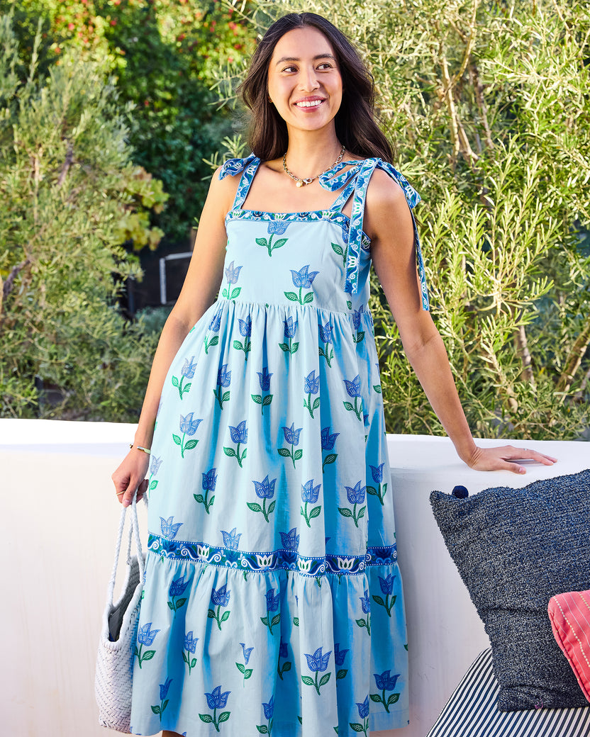 Tulip Bloom - Way Around Dress - Oasis Sky - Printfresh