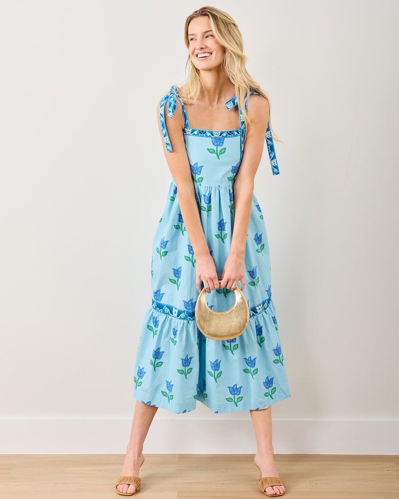 Tulip Bloom - Way Around Dress - Oasis Sky - Printfresh