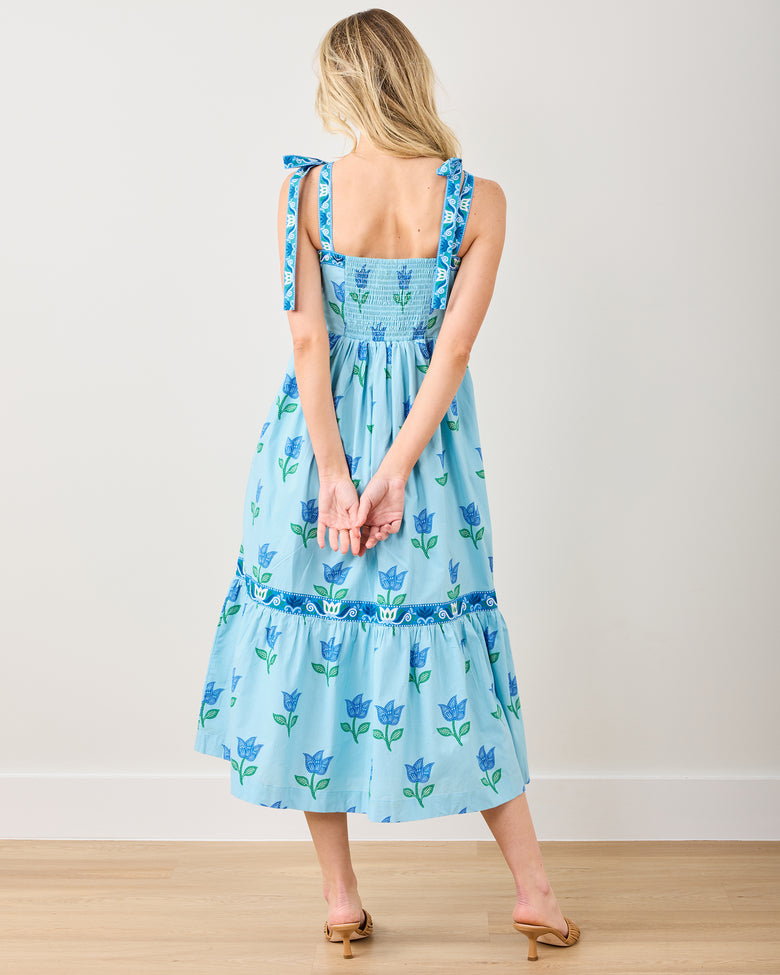 Tulip Bloom - Way Around Dress - Oasis Sky - Printfresh