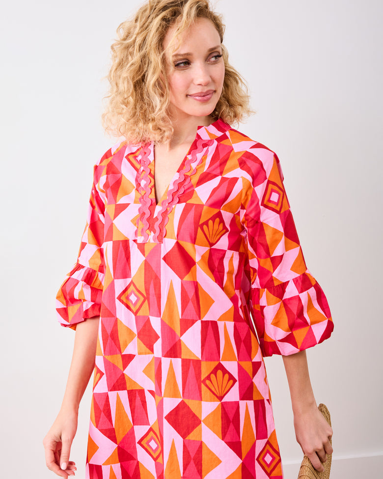 Underwater Mosaic - Isabella Dress - Pink Crush - Printfresh