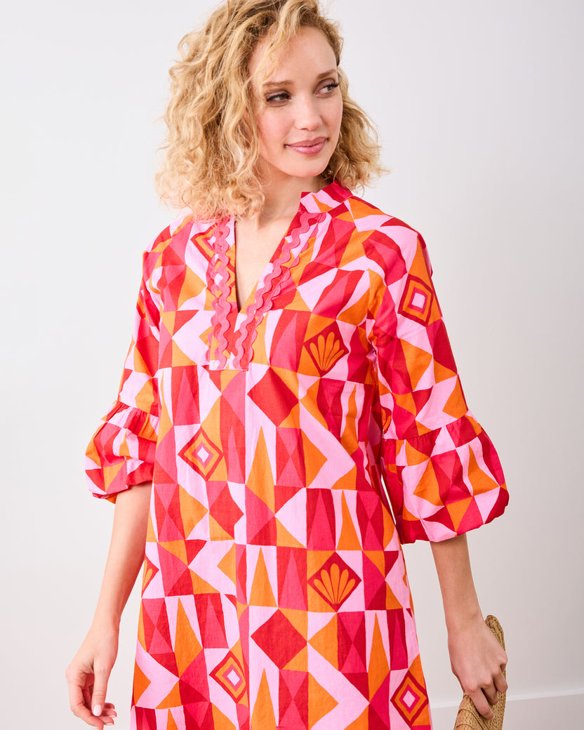 Underwater Mosaic - Isabella Dress - Pink Crush - Printfresh