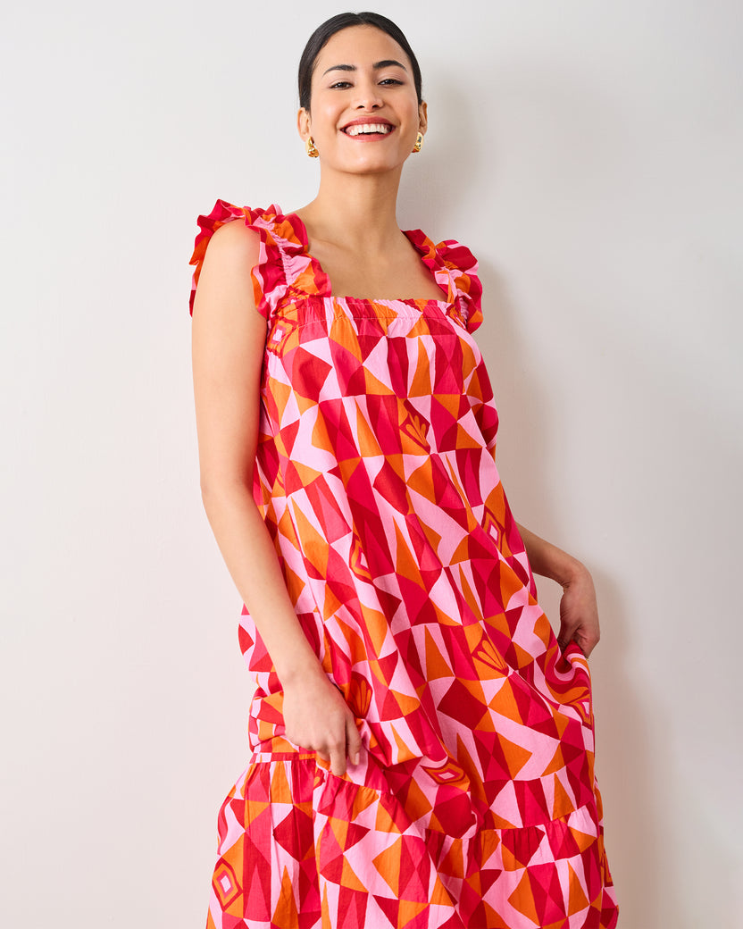 Underwater Mosaic - Serenity Dress - Pink Crush - Printfresh