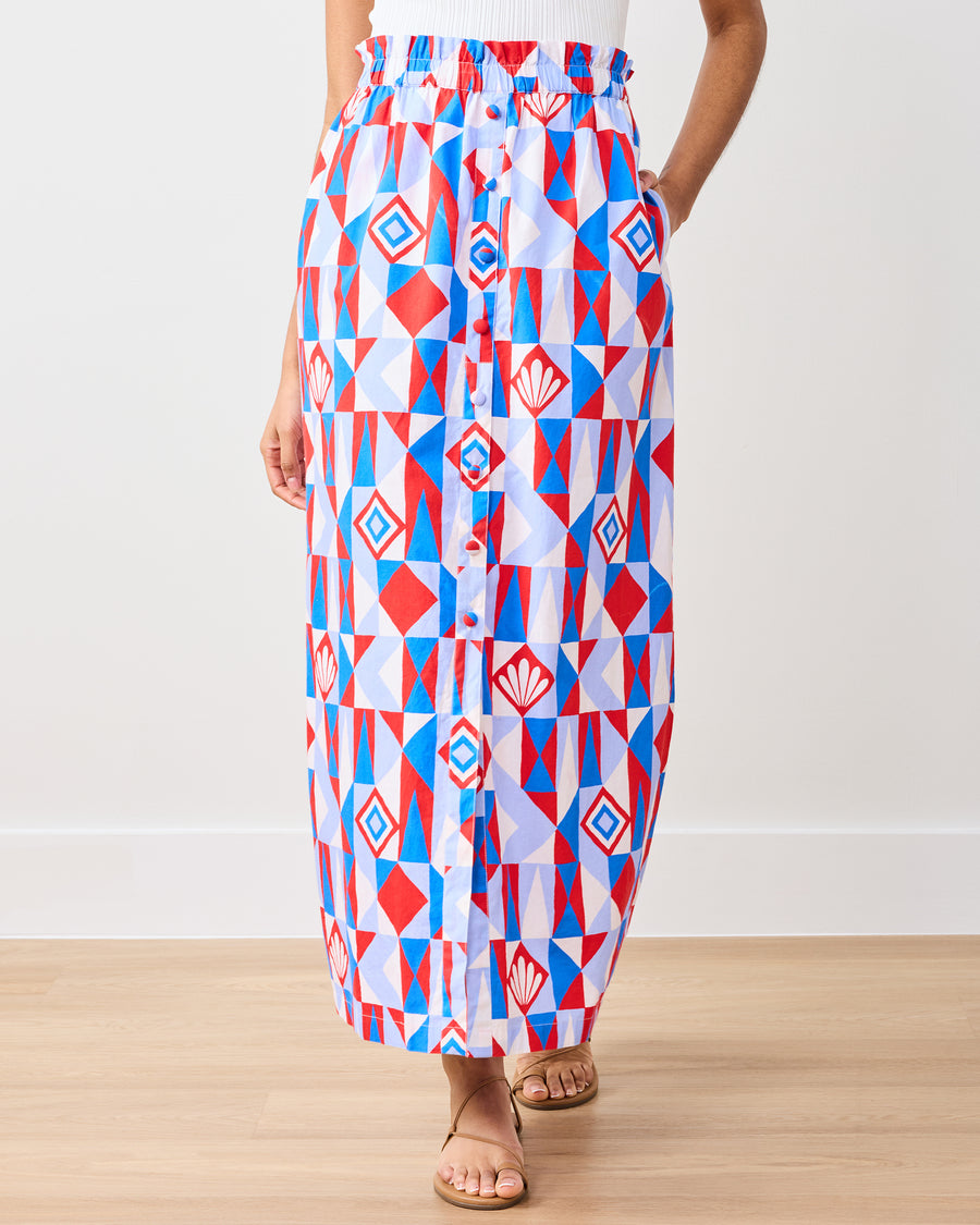 Underwater Mosaic - Escape Skirt - Retro Red - Printfresh