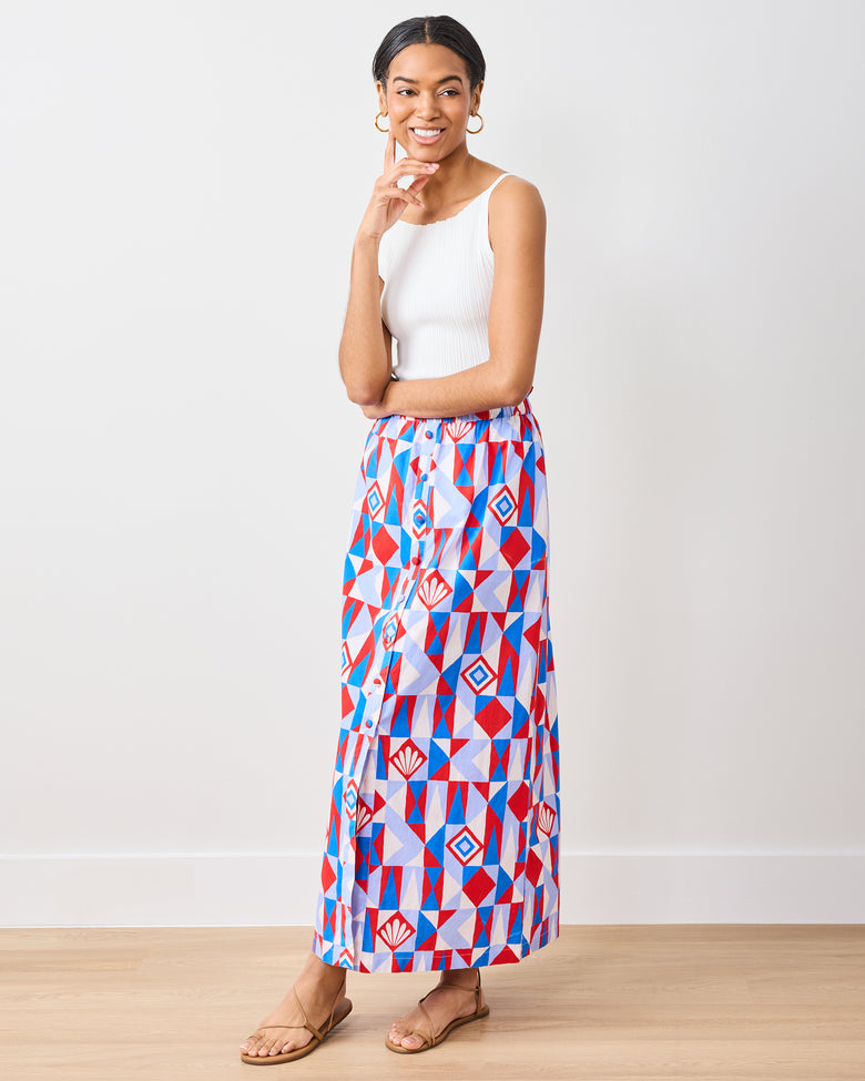 Underwater Mosaic - Escape Skirt - Retro Red - Printfresh