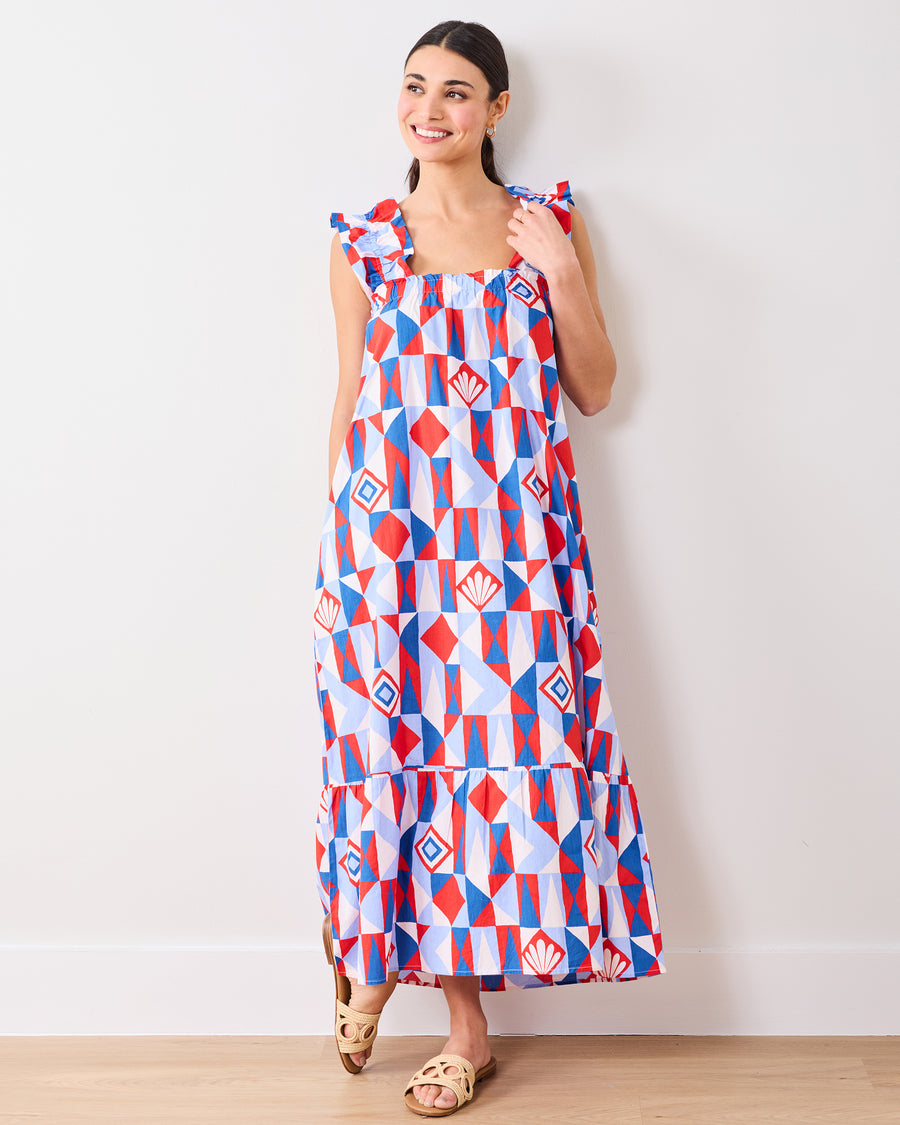 red white blue dresses women Patriotic Striped Maxi Dress: Red White Blue 4th of July Sundress